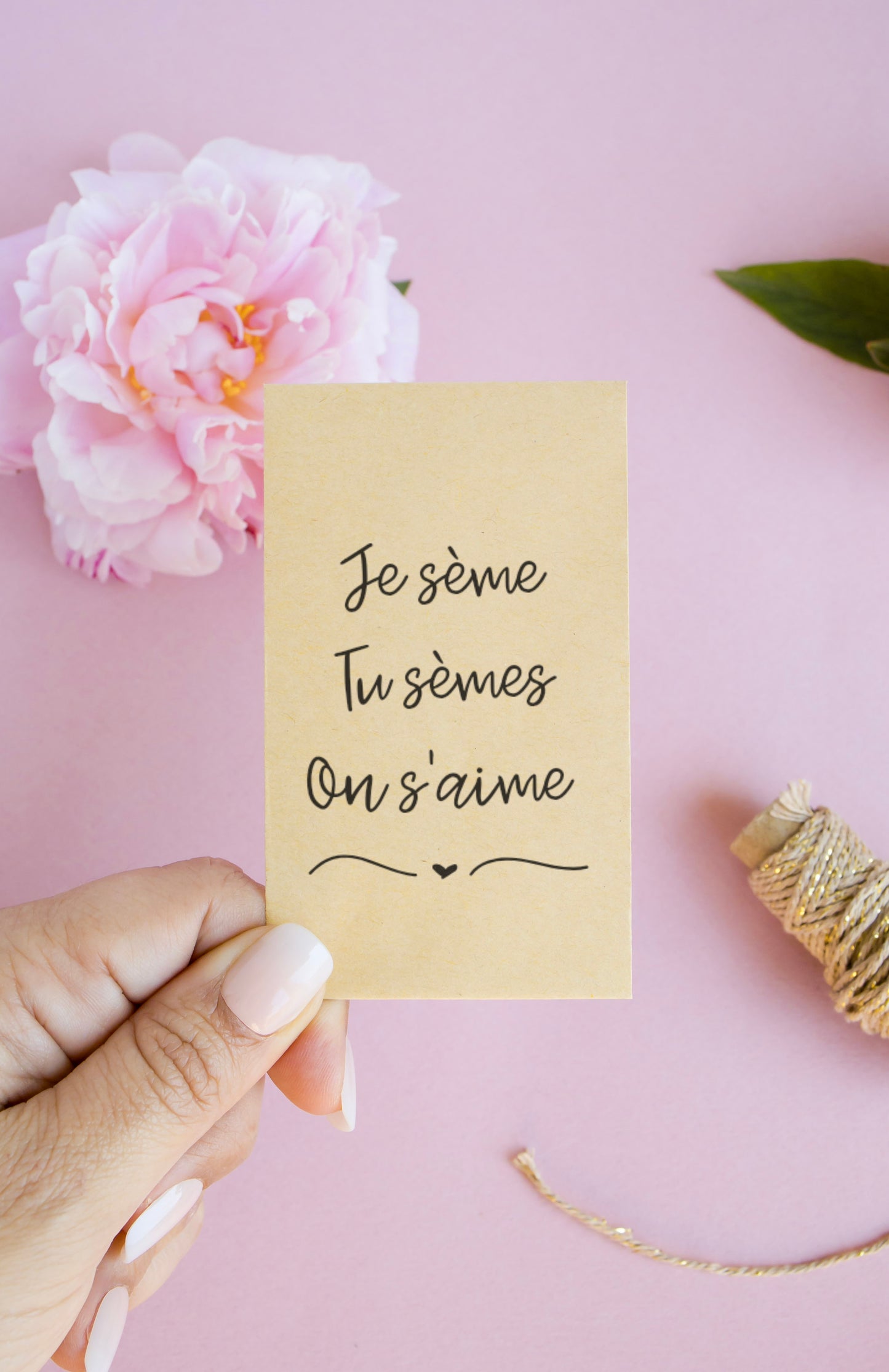 Sachet de graines : Modèle "Je sème tu sèmes on s'aime"