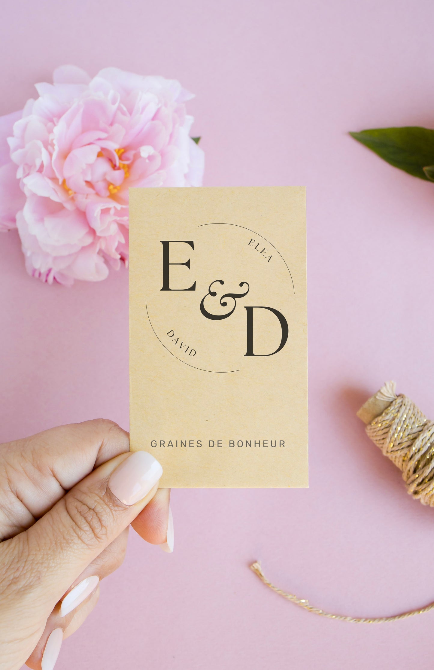 Sachet de graines personnalisé - Modèle "Elea et David"