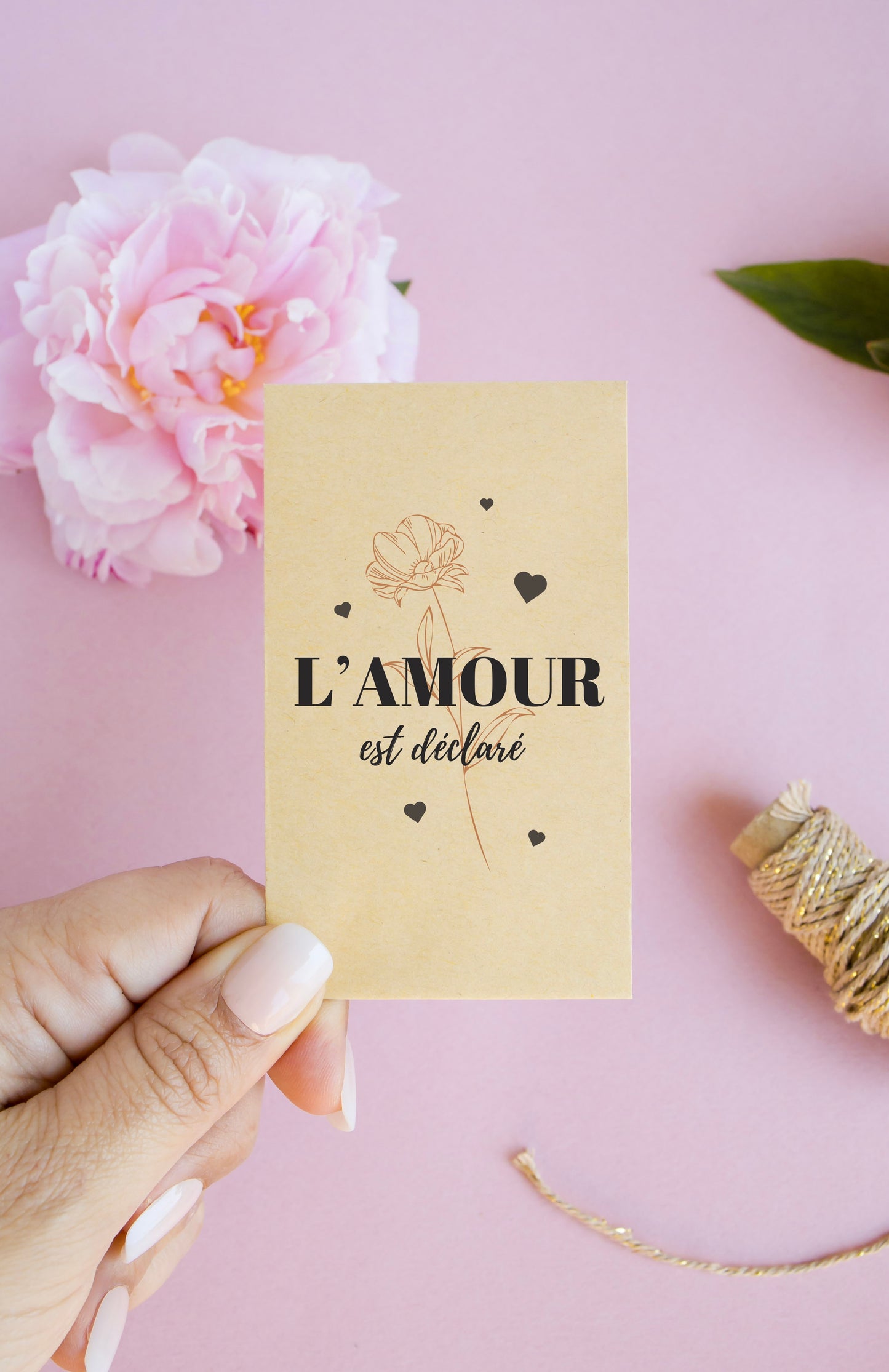 Sachet de graines : Modèle "L'amour est déclaré"