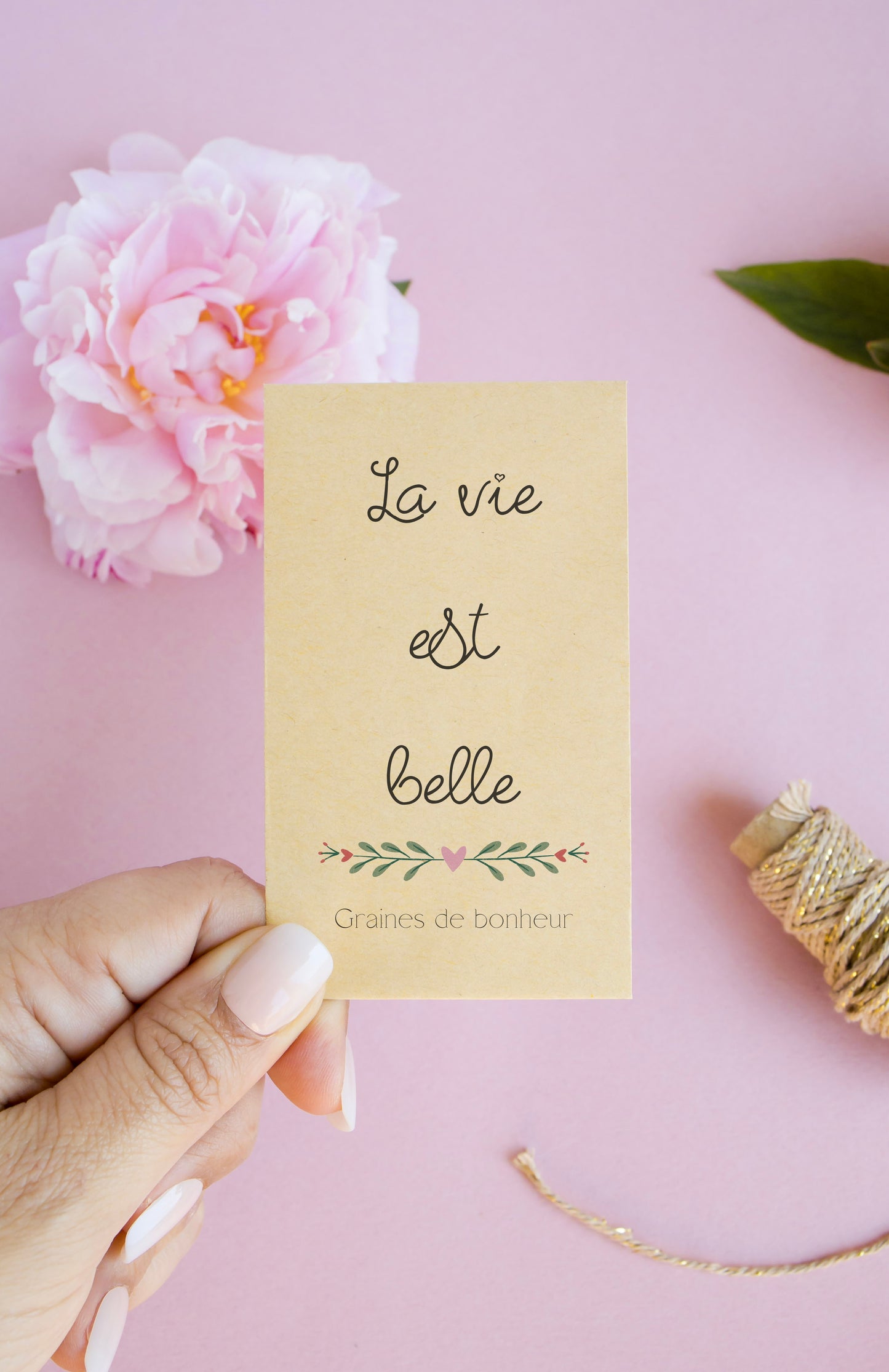 Sachet de graines : Modèle "La vie est belle - Variante 9"