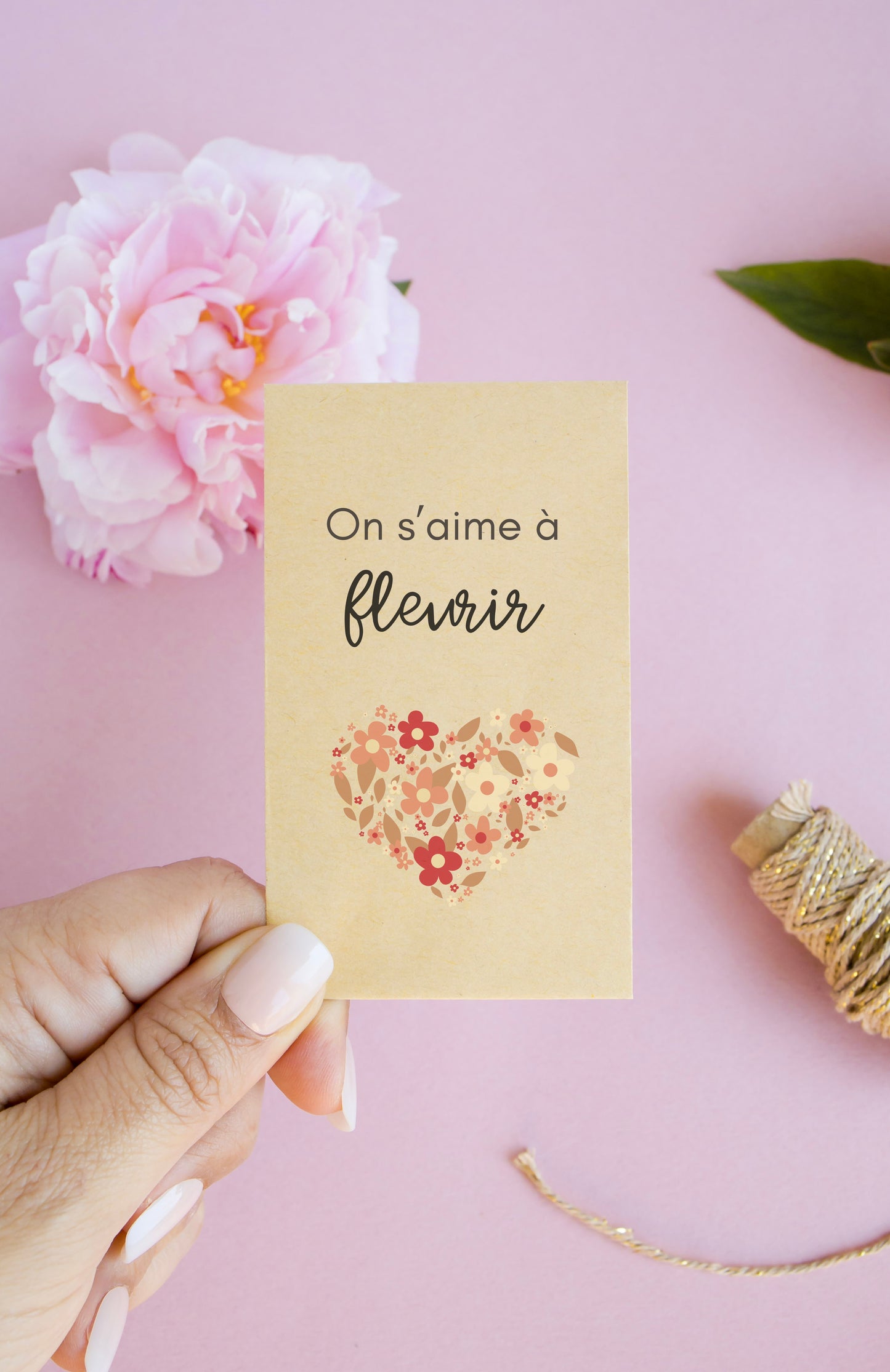 Sachet de graines : Modèle "On s'aime à fleurir"