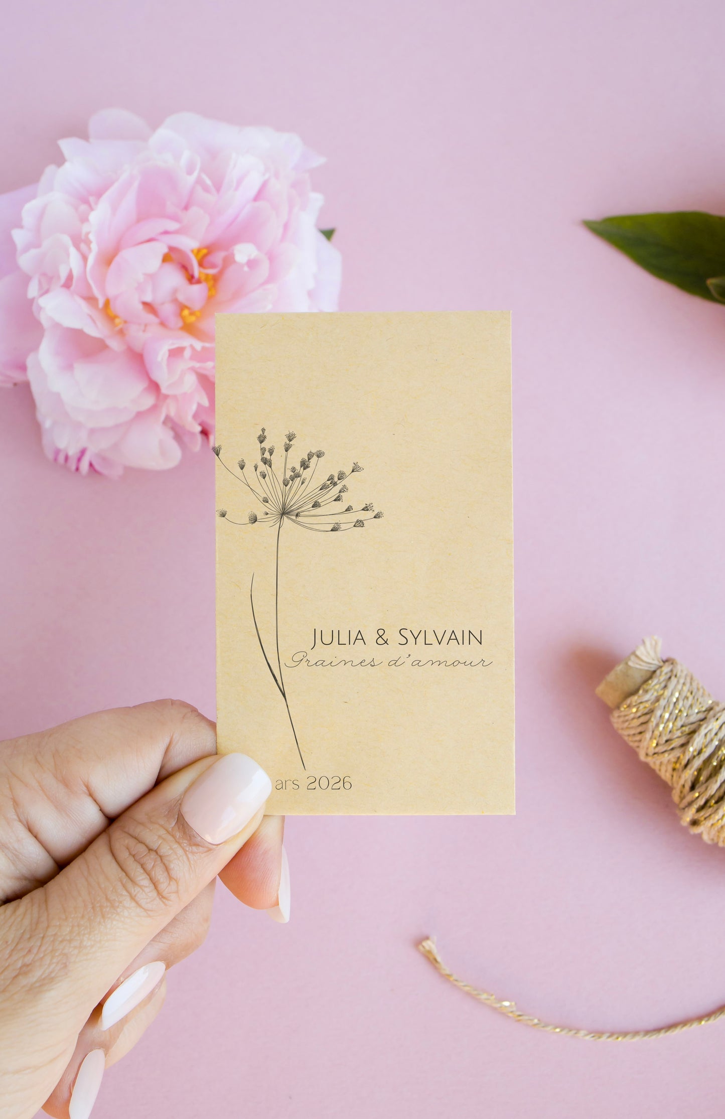 Sachets de graines personnalisés - Modèle "Julia et Sylvain"