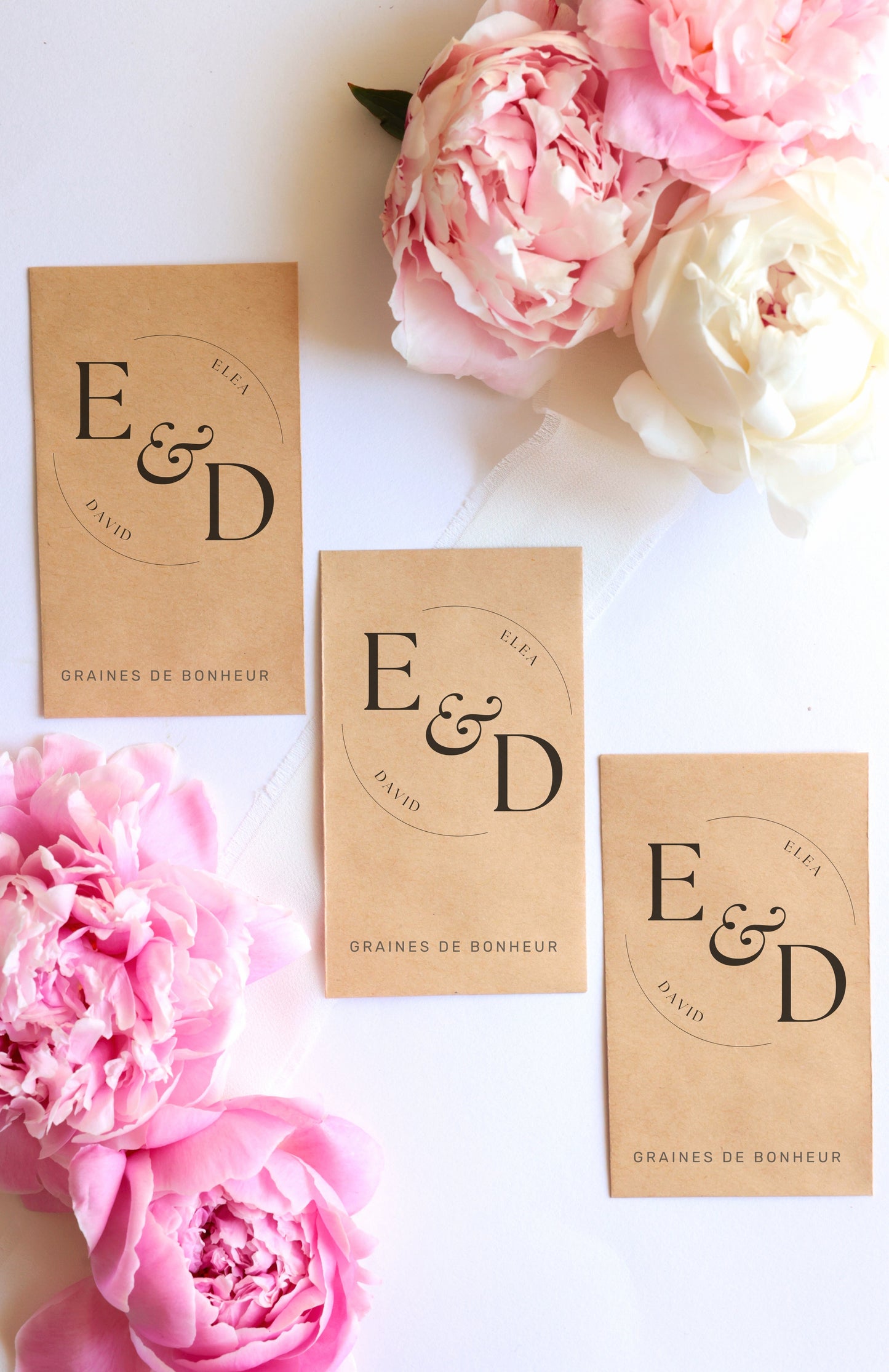 Sachet de graines personnalisé - Modèle "Elea et David"