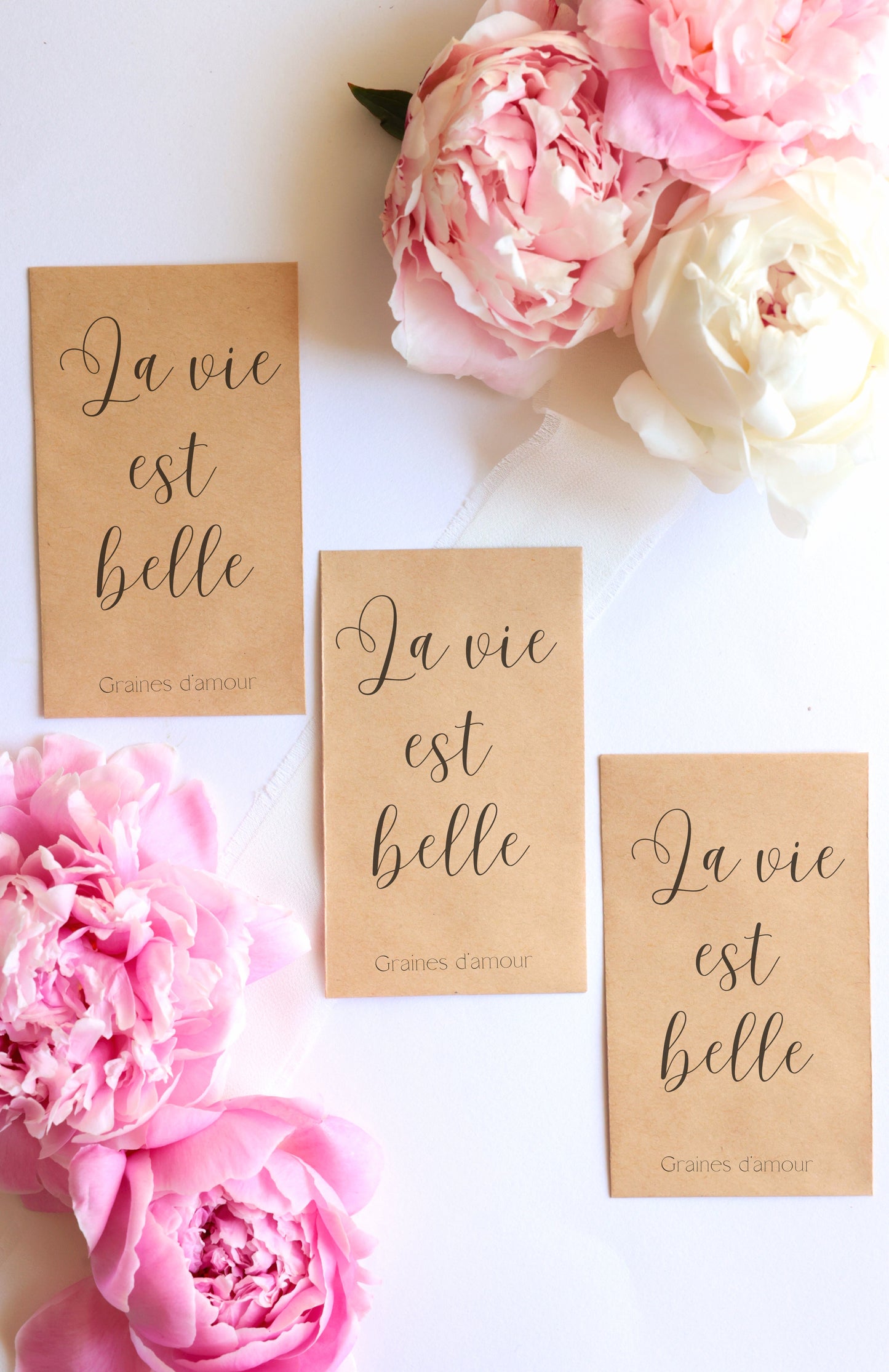 Sachet de graines : Modèle "La vie est belle - Variante 4"