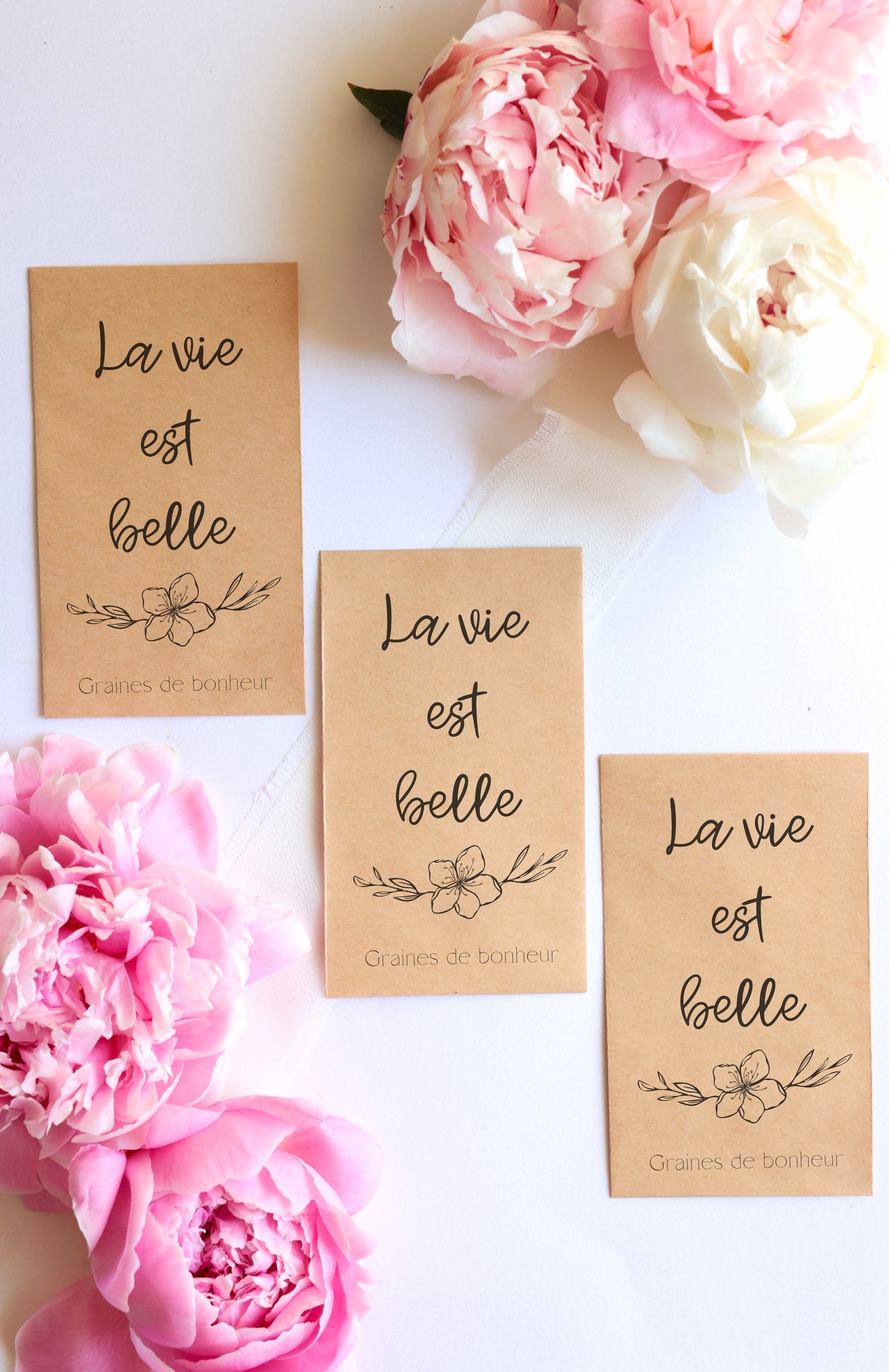 Sachet de graines : Modèle "La vie est belle - Variante 8"