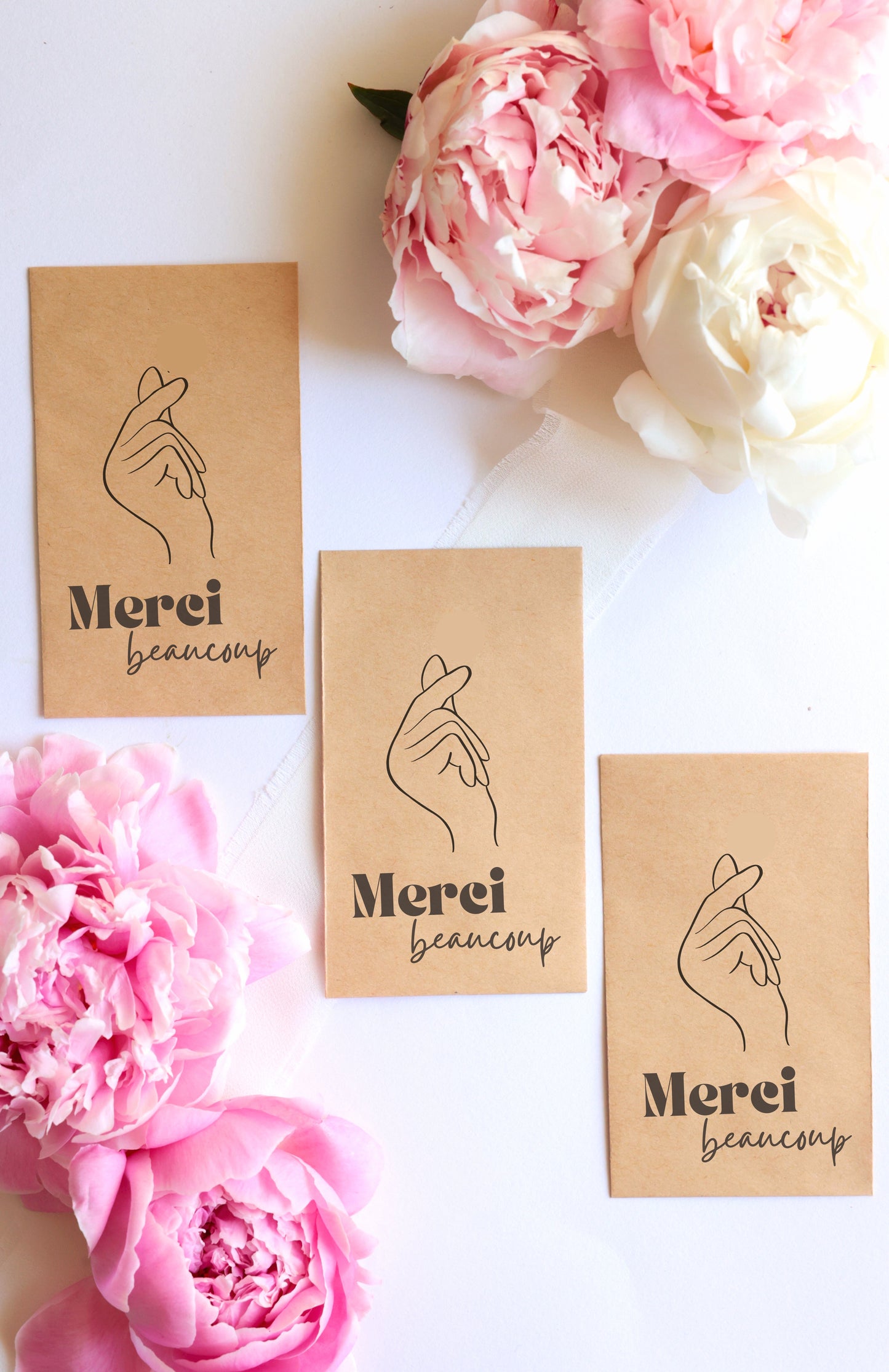 Sachet de graines : Modèle "Merci beaucoup - Cœur Coréen"
