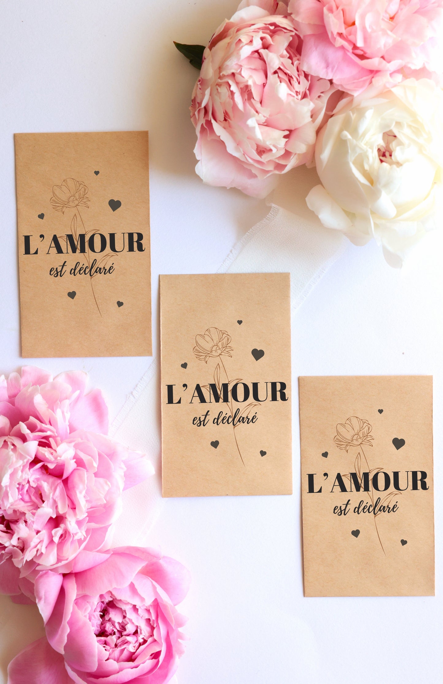 Sachet de graines : Modèle "L'amour est déclaré"