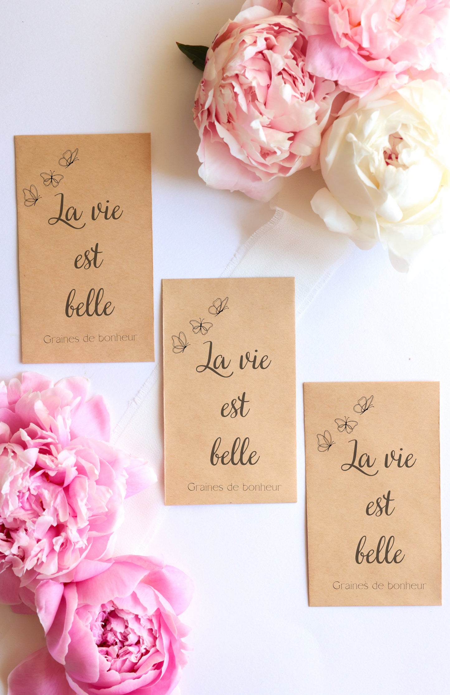 Sachet de graines : Modèle "La vie est belle - Variante 6"