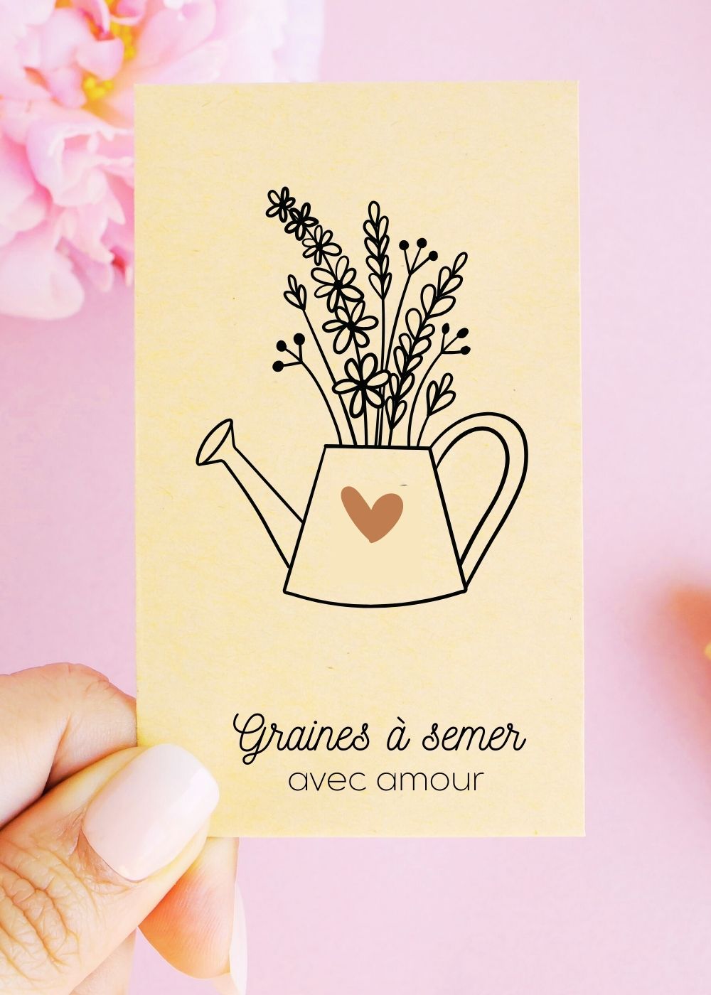 Sachets de graines - Mariage "Arrosoir cœur"