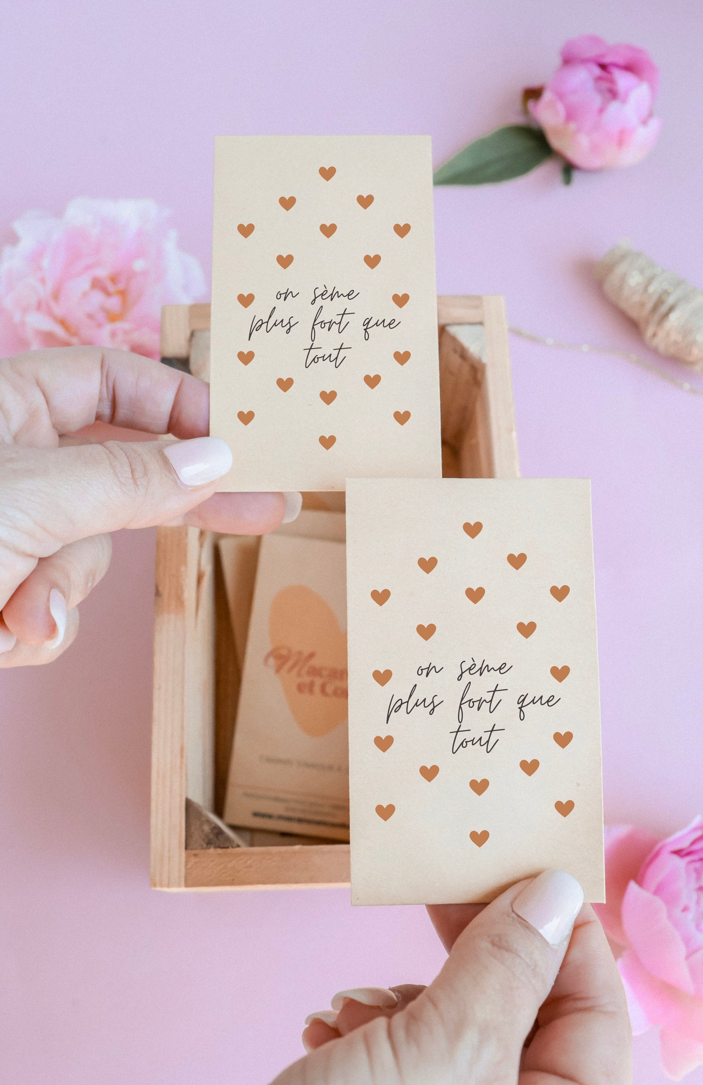Sachet de graines : Modèle "On s'aime plus fort que tout"