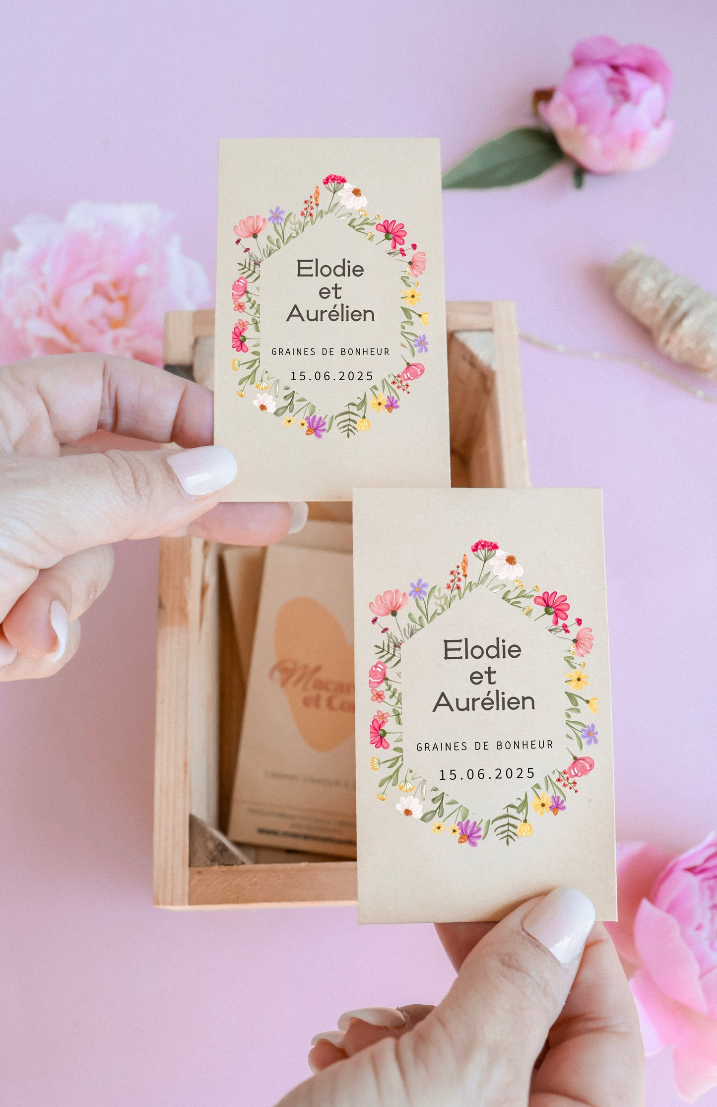Sachet de graines personnalisé - Modèle "Elodie et Aurélien"