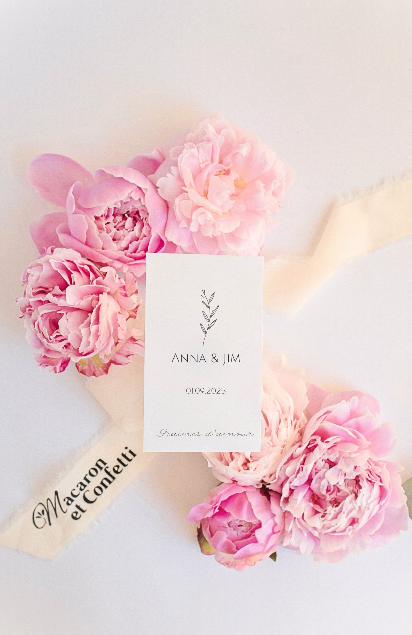 Sachets de graines personnalisables - Modèle Anna & Jim