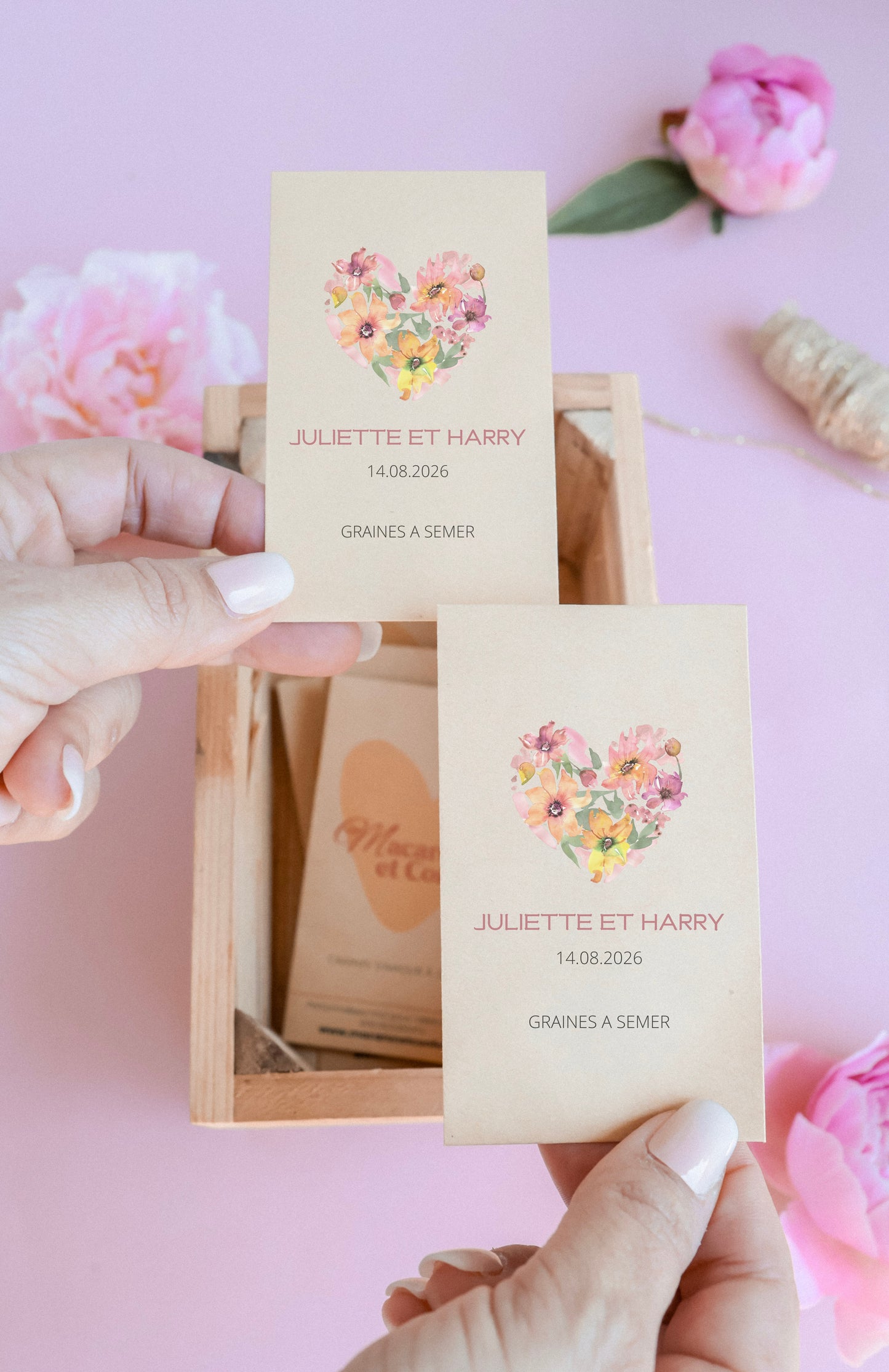 Sachets de graines personnalisés - Modèle "Juliette et Harry"