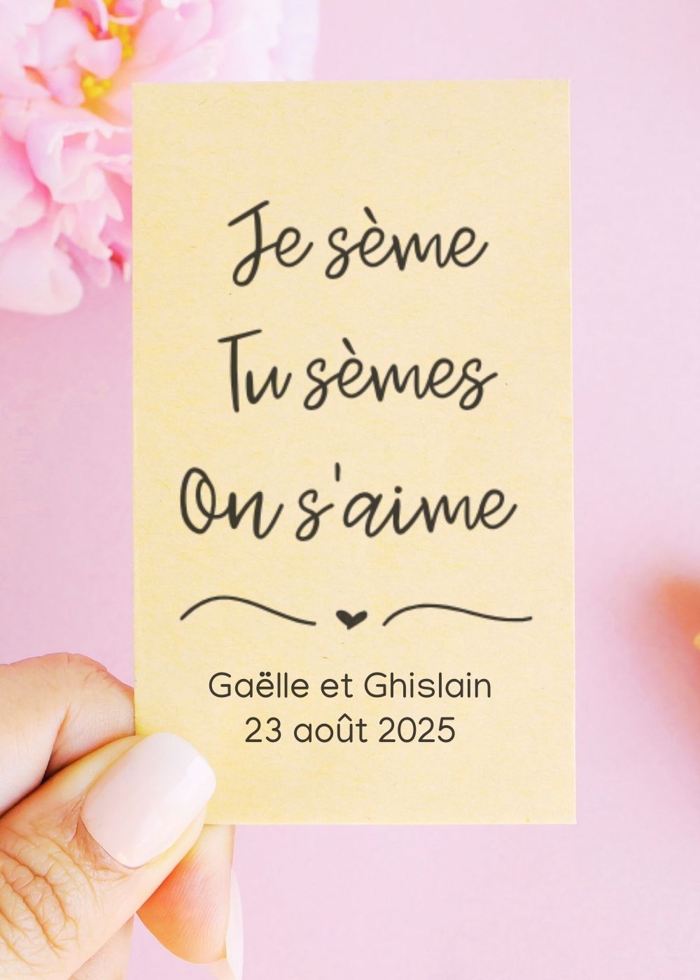 Sachets de graines - Mariage - "Je sème, tu sèmes, on s'aime"