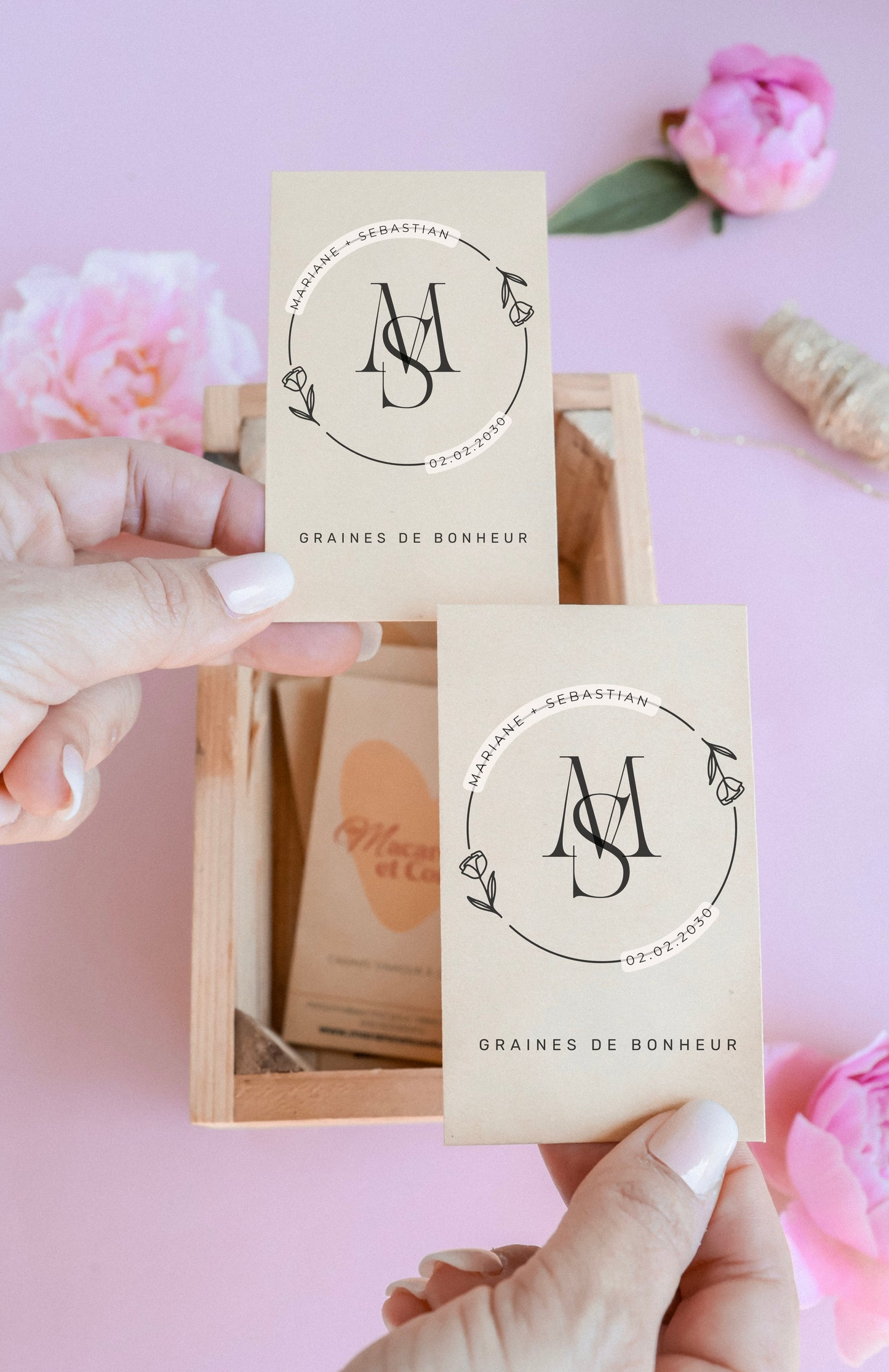 Sachet de graines personnalisé - Modèle "Mariane et Sebastian"