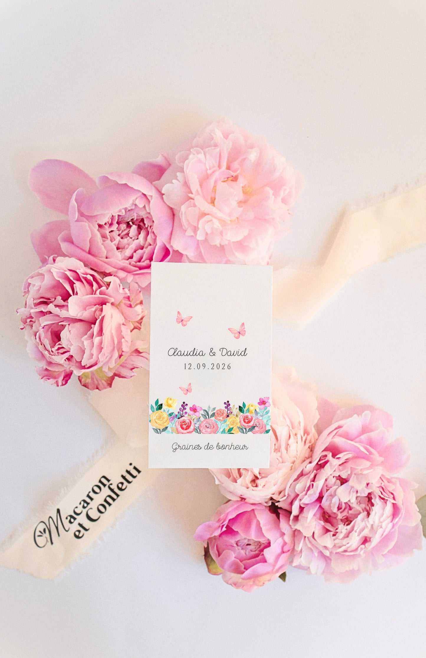 Sachet de graines personnalisé - Modèle "Claudia et David"