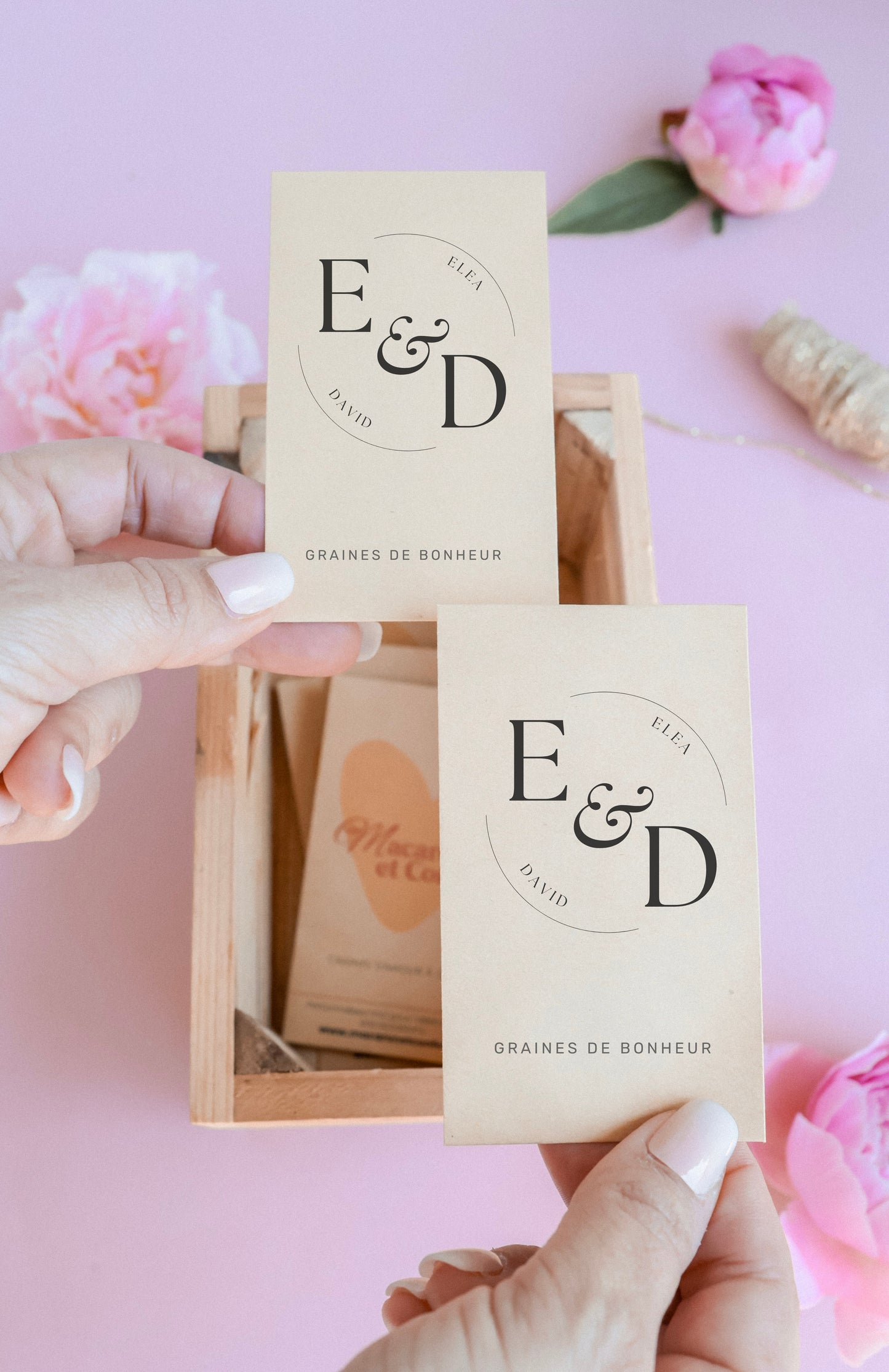 Sachet de graines personnalisé - Modèle "Elea et David"