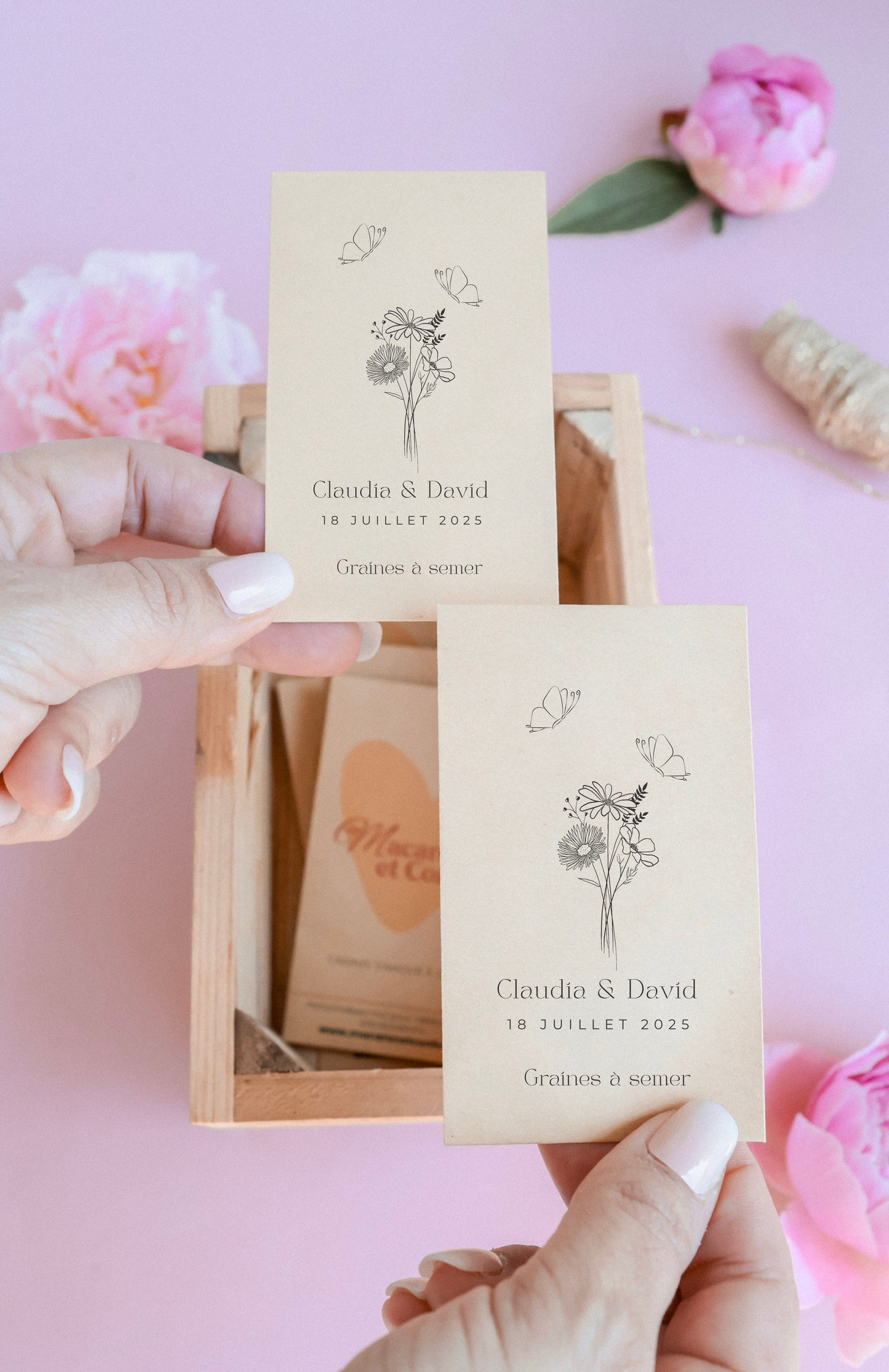 Sachets de graines personnalisés - Modèle "Claudia et David"