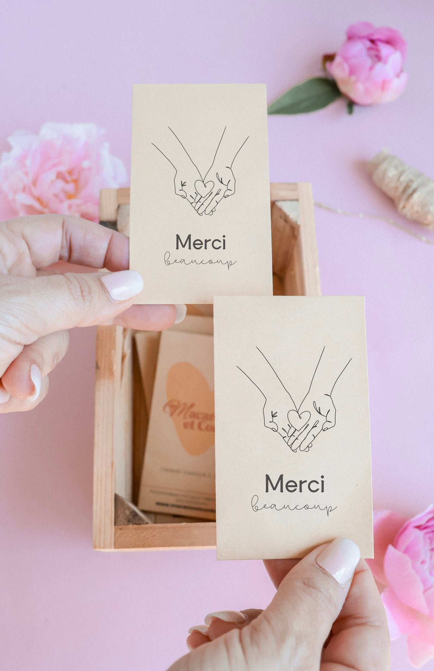 Sachet de graines : Modèle "Merci beaucoup - Cœur sur la main"
