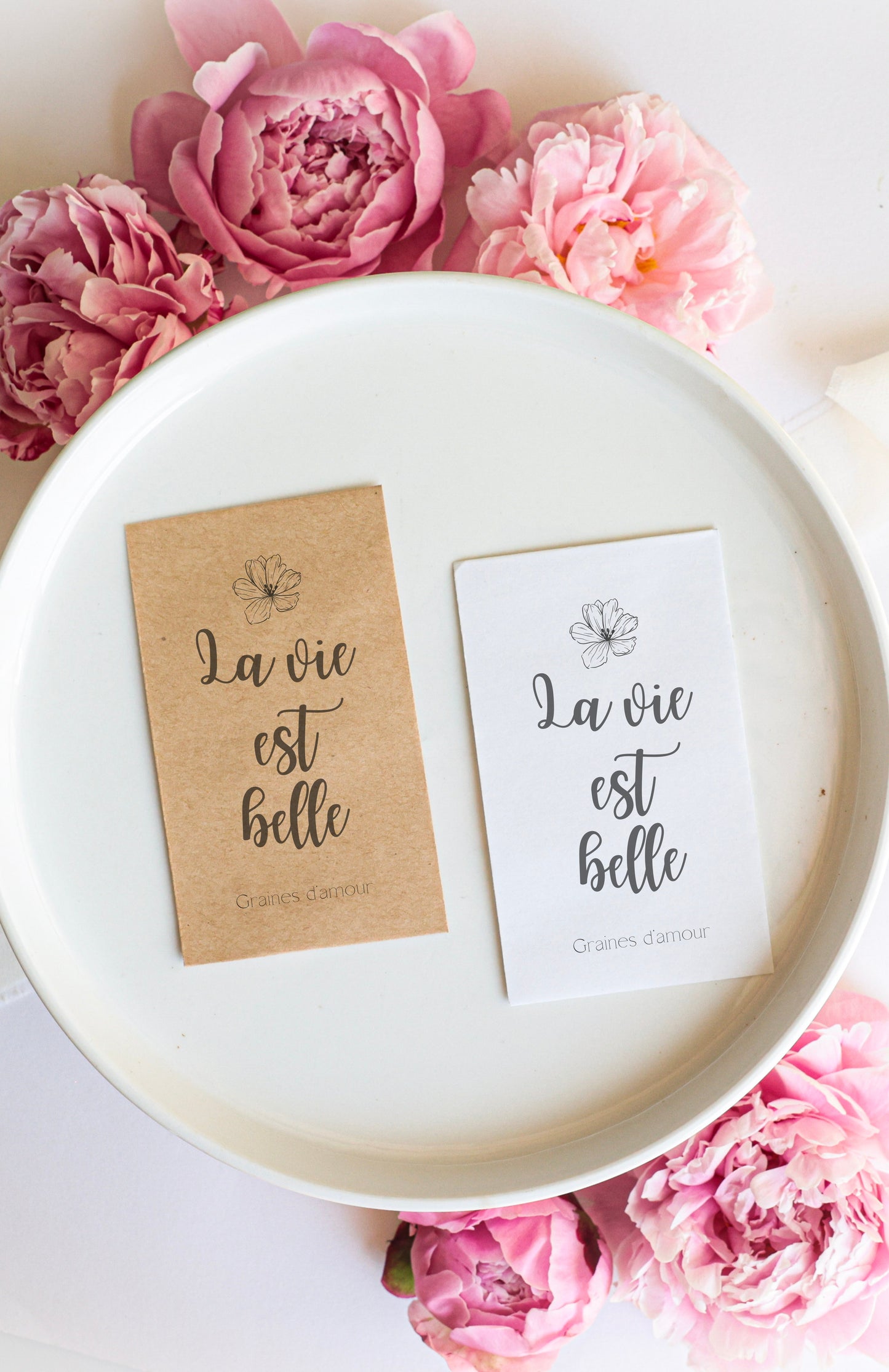 Sachet de graines : Modèle "La vie est belle - Variante 1"