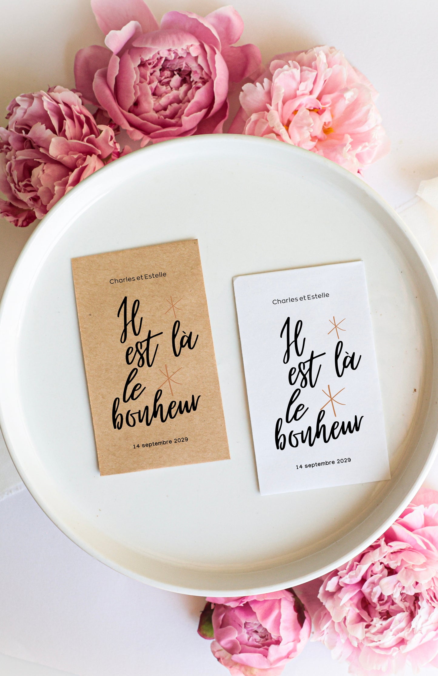 Sachet de graines personnalisé - Modèle "Il est là le bonheur"