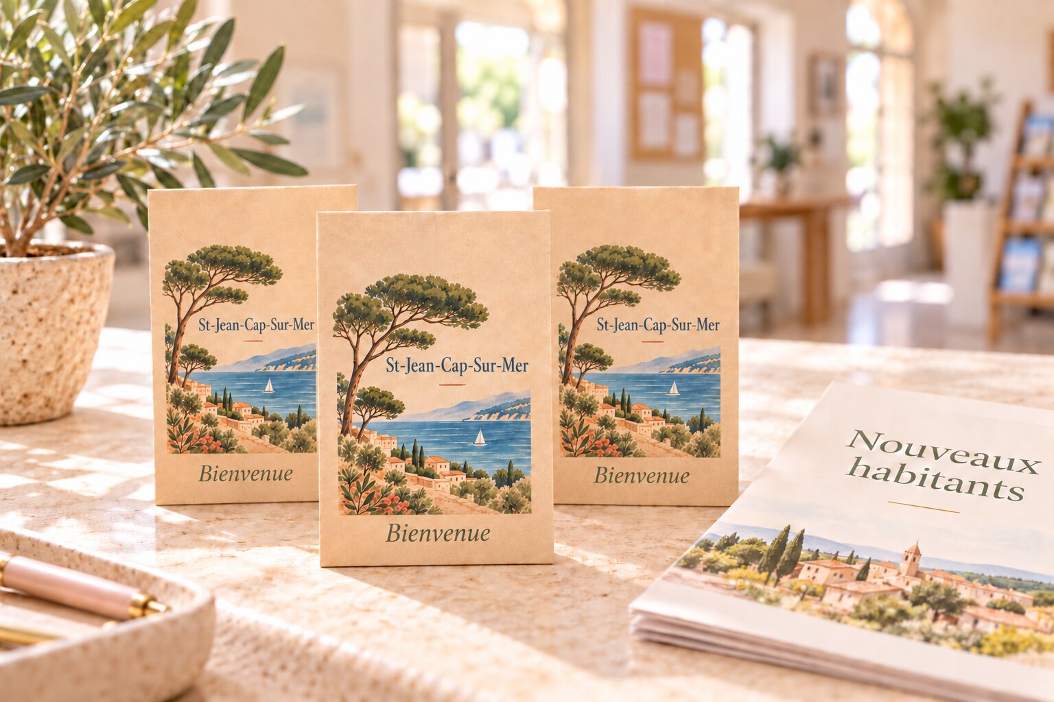 Sachets de graines personnalisés St-Jean-Cap-Sur-Mer pour l’accueil des nouveaux habitants