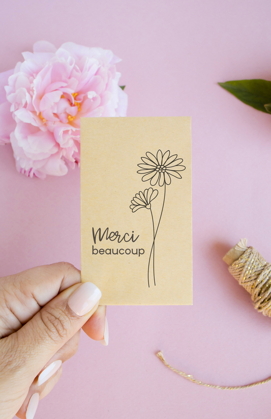Sachet de graines : Modèle "Merci beaucoup - Marguerite"