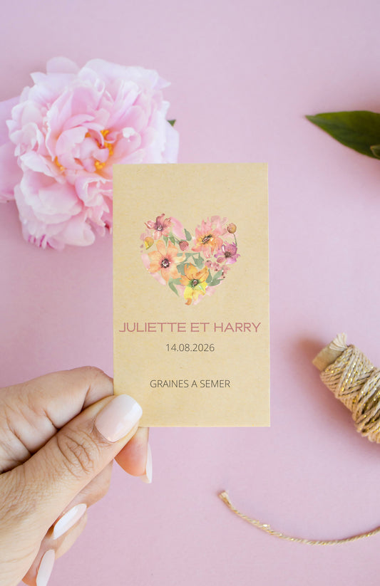 Sachets de graines personnalisés - Modèle "Juliette et Harry"