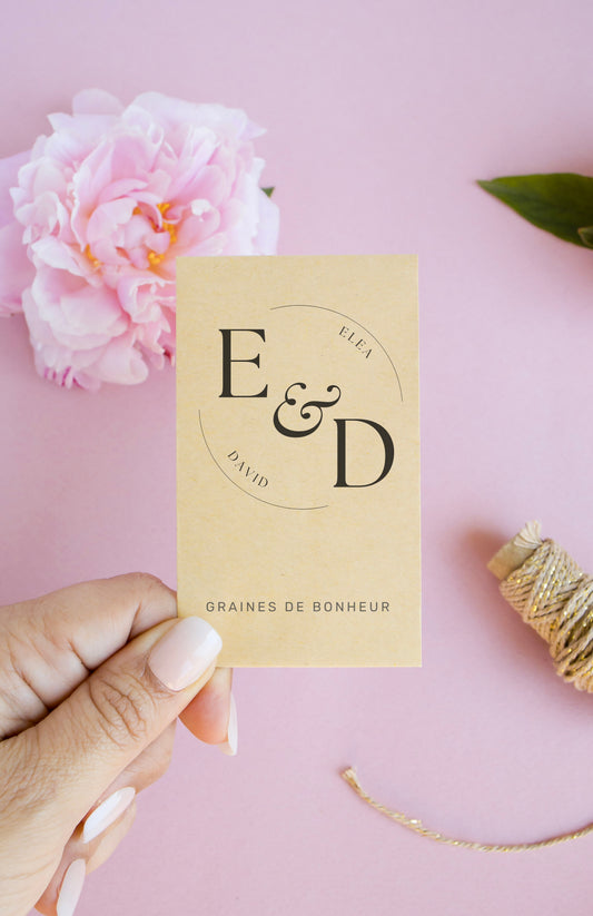 Sachet de graines personnalisé - Modèle "Elea et David"