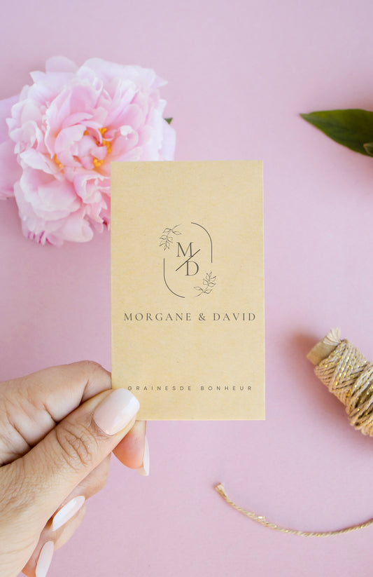 Sachets de graines personnalisables - Modèle "Morgane et David"