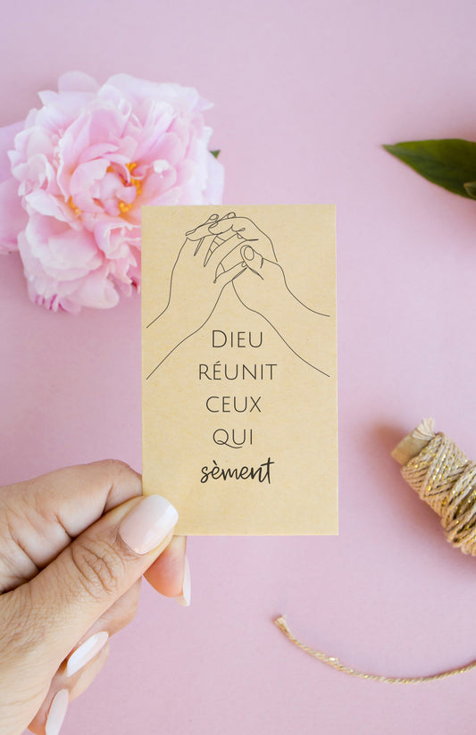 Sachet de graines : Modèle "Dieu réunit ceux qui sèment"