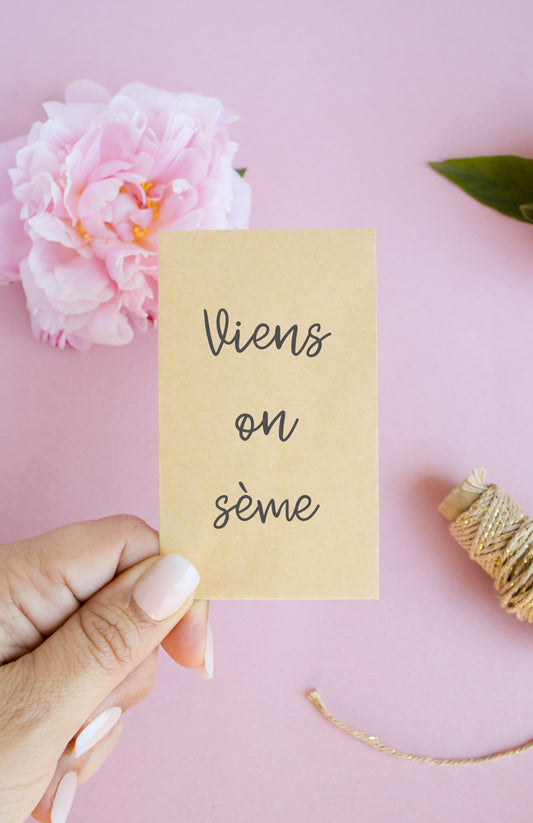 Sachet de graines : Modèle "Viens on sème"