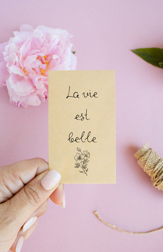 Sachet de graines : Modèle "La vie est belle - Variante 2"