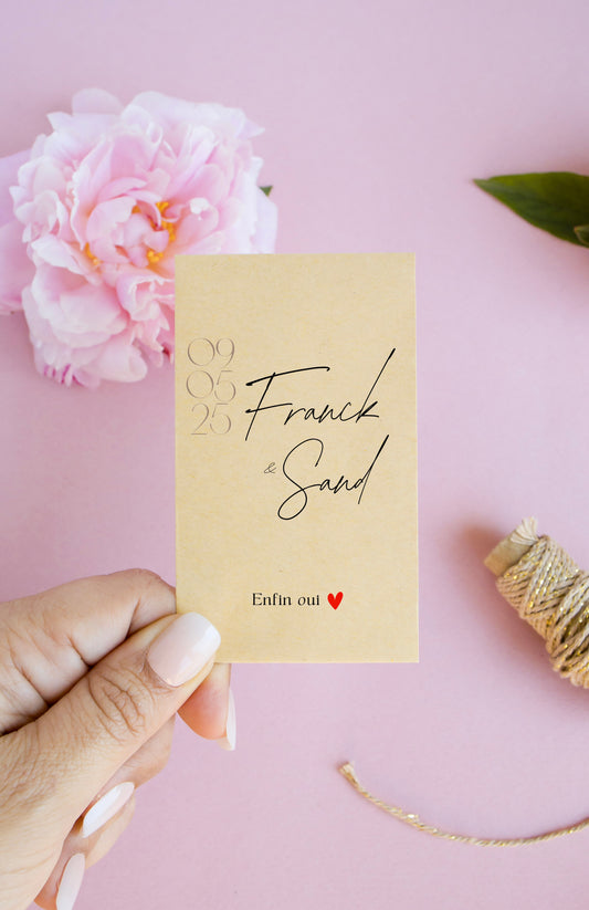 Sachet de graines personnalisé - Modèle "Franck et Sand"
