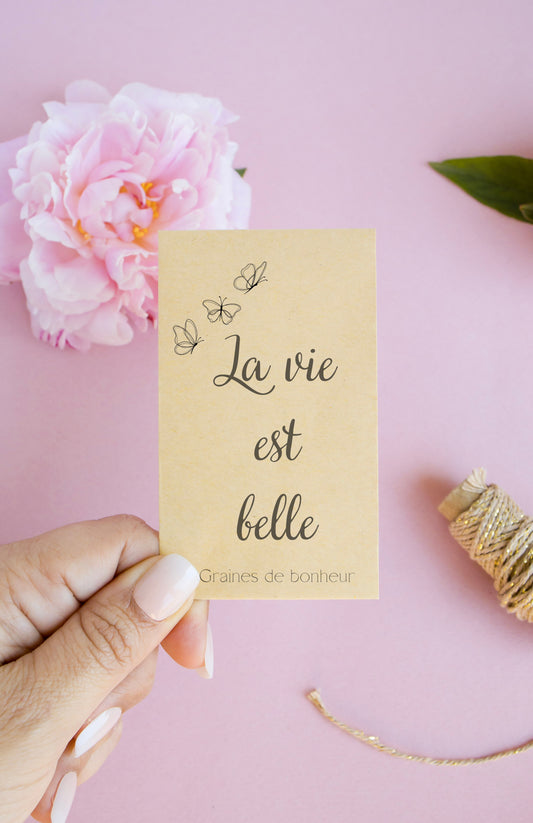Sachet de graines : Modèle "La vie est belle - Variante 6"