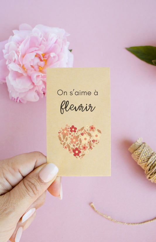 Sachet de graines : Modèle "On s'aime à fleurir"