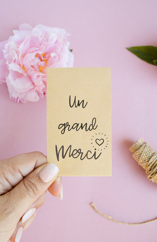 Sachet de graines : Modèle "Un grand merci - Coeur"