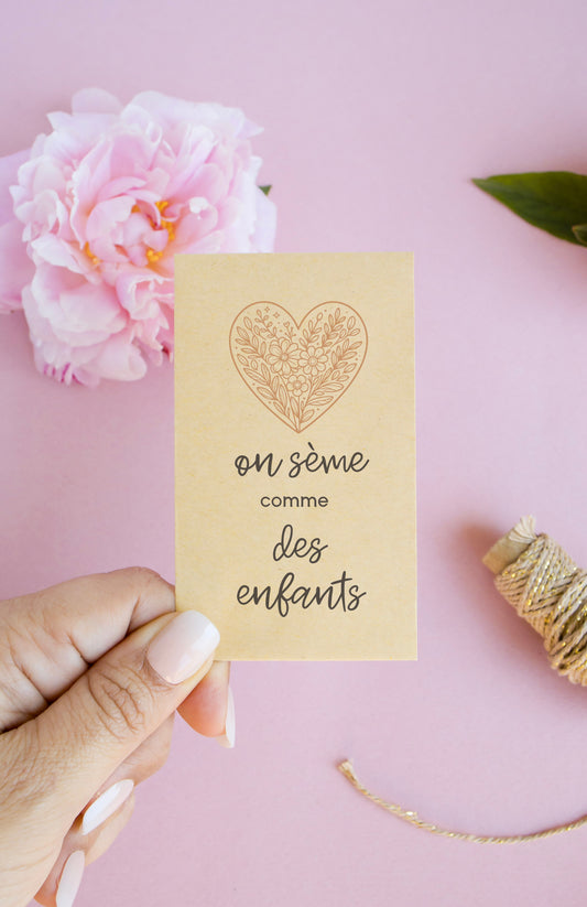 Sachet de graines : Modèle "On sème comme des enfants"