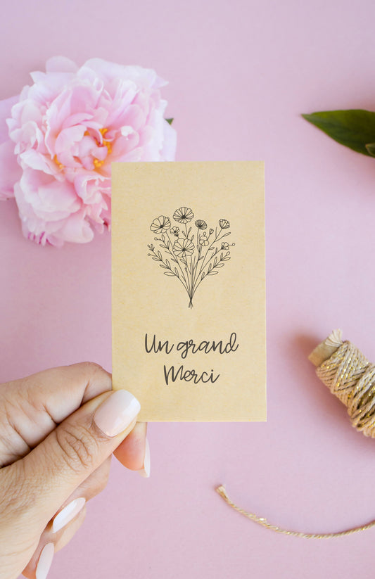 Sachet de graines : Modèle "Un grand merci - Bouquet"