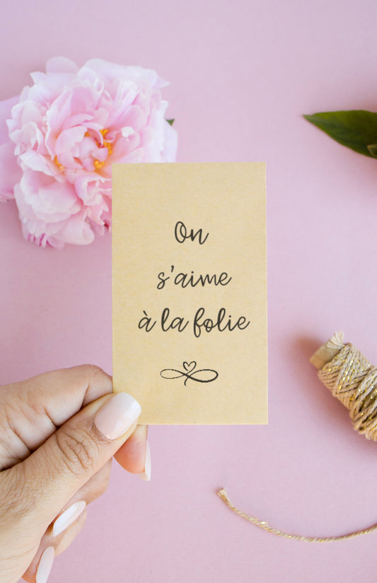Sachet de graines : Modèle "On s'aime à la folie"