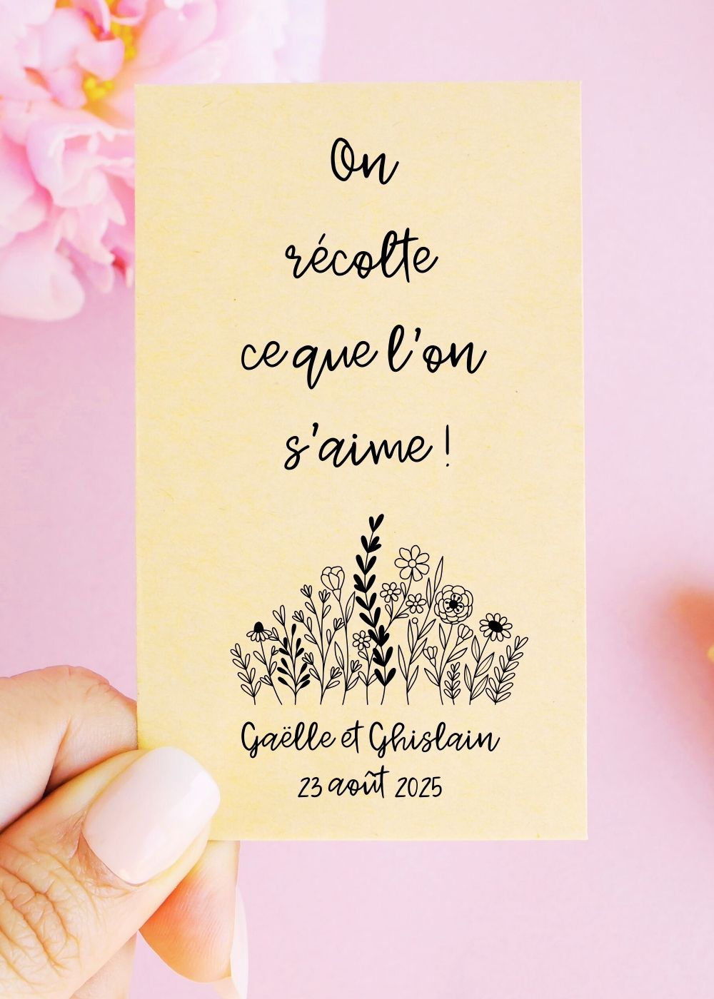 Sachets de graines - Mariage - "On récolte ce que l'on s'aime"
