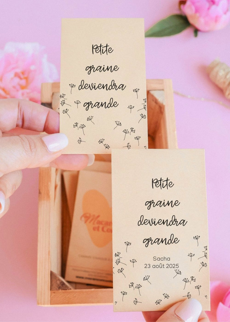 Naissance : Sachets de graines - "Petite graine deviendra grande"