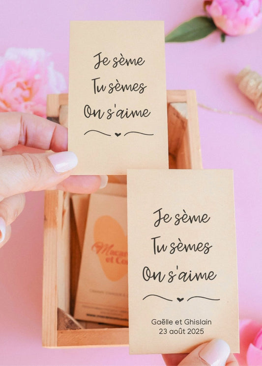 Sachets de graines - Mariage - "Je sème, tu sèmes, on s'aime"
