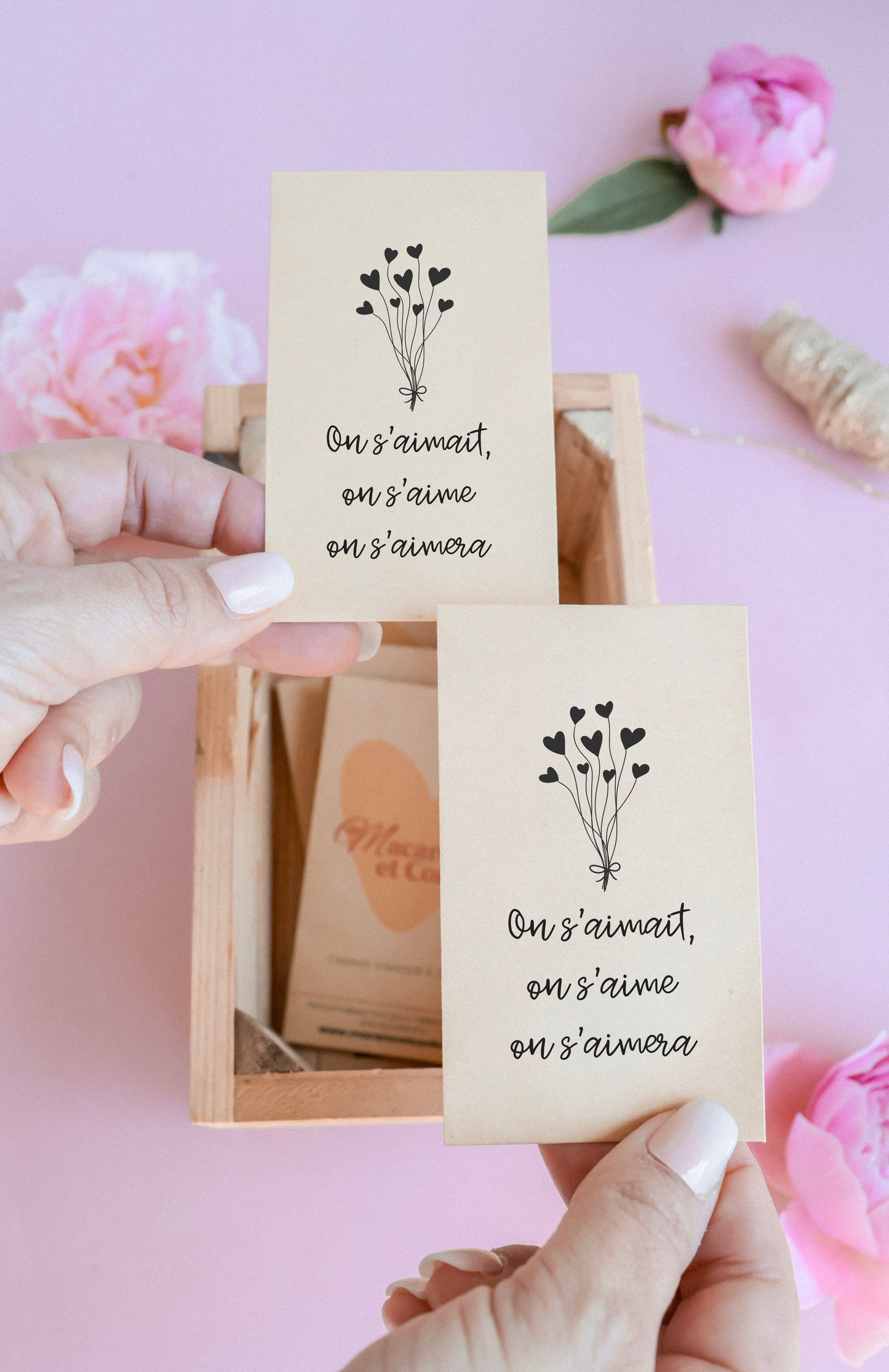 Sachet de graines : Modèle "On s'aimait, on s'aime on s'aimera"