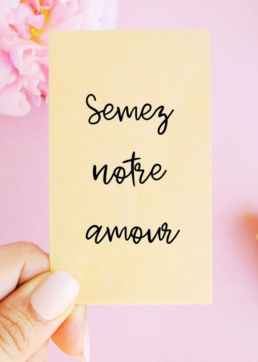 Sachets de graines - Prêt-à-offrir - "Semez notre amour"