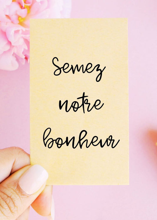 Sachets de graines - Prêt-à-offrir - "Semez notre bonheur"