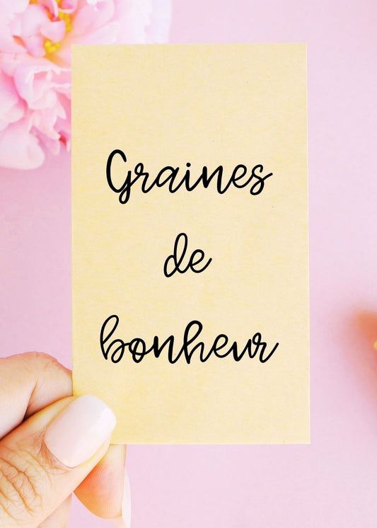 Sachets de graines - Prêt-à-offrir - "Graines de bonheur"