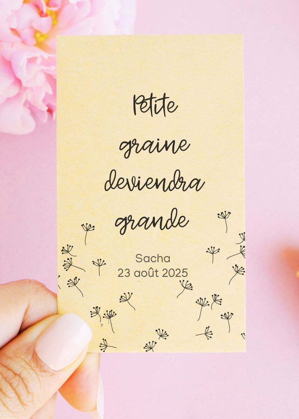 Sachets de graines - Naissance "Petite graine deviendra grande"