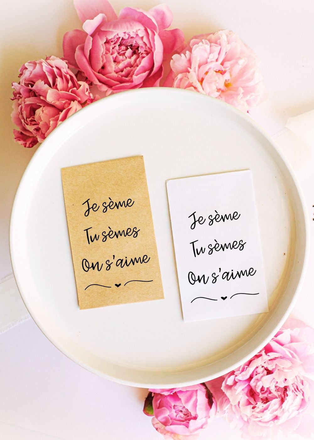 Sachets de graines - Prêt-à-offrir - "Je sème, tu sèmes, on s'aime"