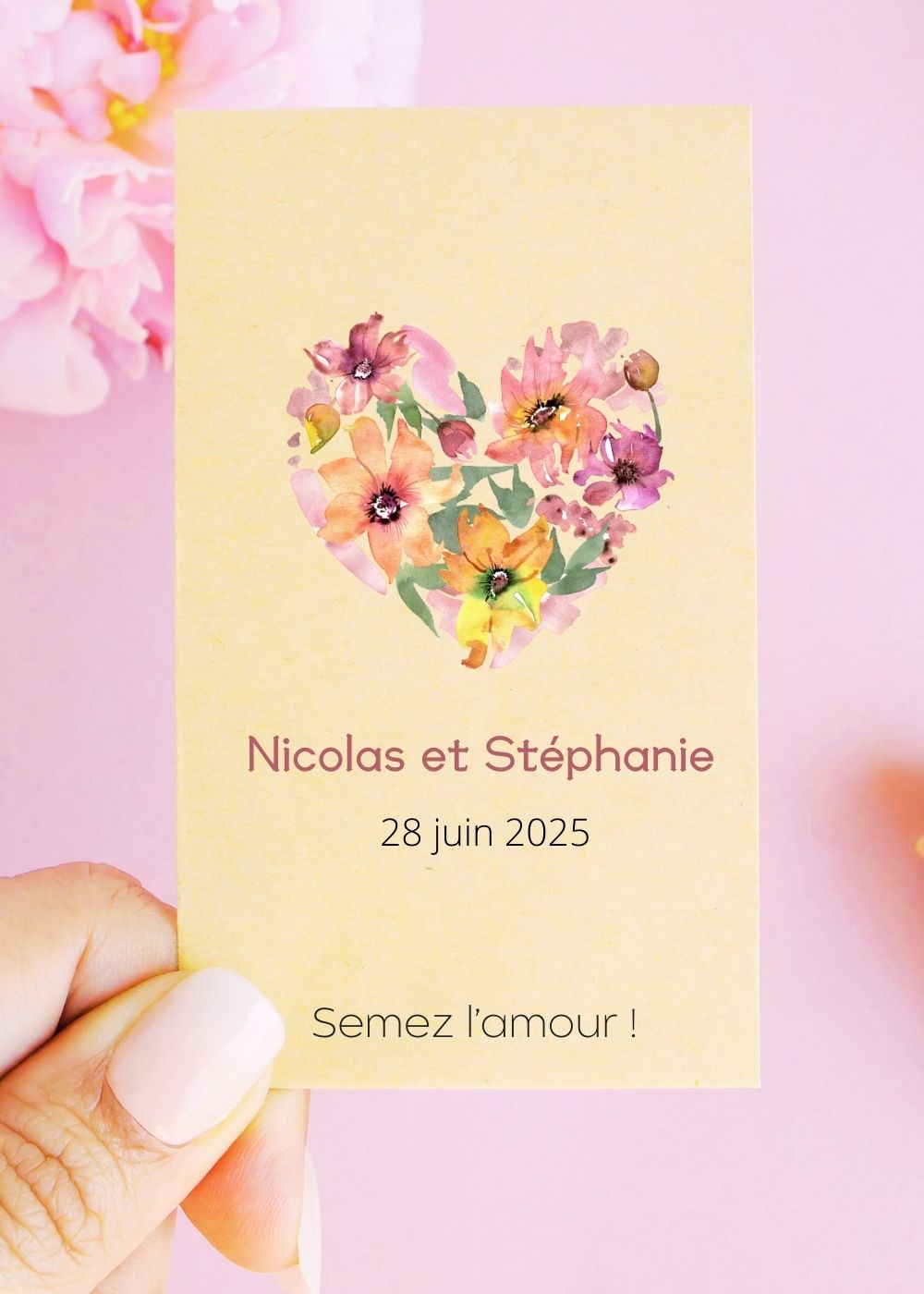 Sachets de graines - Mariage - "Cœur floral"